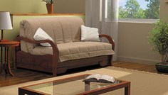 Диван аккордеон Селена с деревянными подлокотниками Фиеста