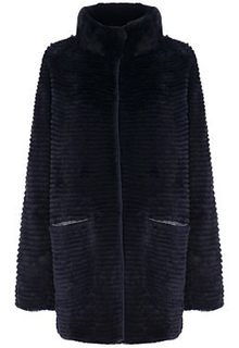 Двухсторонняя шуба из меха кролика и трикотажа Virtuale Fur Collection