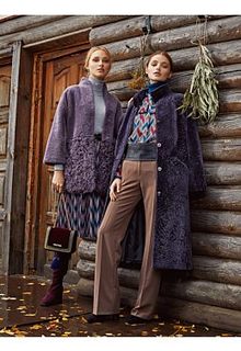 Утепленный жакет из овчины с отделкой мехом козлика Virtuale Fur Collection