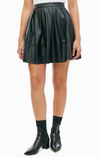 Короткая расклешенная юбка черного цвета Only