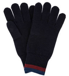 Синие шерстяные перчатки Lacoste