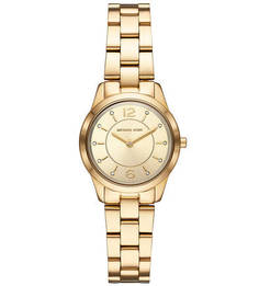 Кварцевые часы круглой формы с золотистым браслетом Michael Kors