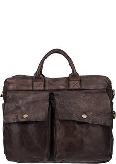 Коричная кожаная сумка с отделением для ноутбука Campomaggi
