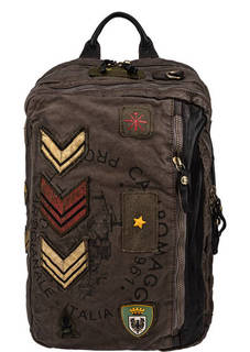 Сумка-рюкзак из текстиля с оригинальным декором Campomaggi