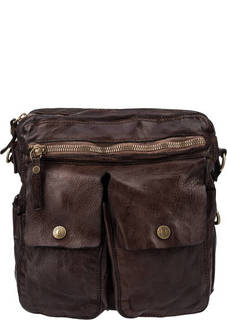 Кожаная коричневая сумка на молнии Campomaggi