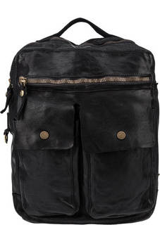 Городской кожаный рюкзак с карманами Campomaggi