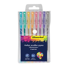 Набор гелевых ручек Silwerhof 026163-08 Цветландия 1.0мм 8цв. блист.европод. 12 шт./кор.