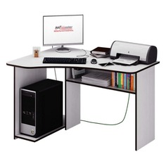 Стол компьютерный МАСТЕР Триан-1 левый угол, угловой, ЛДСП, белый Master