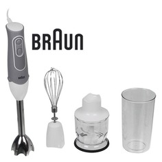 Блендер BRAUN MQ525 OMELETTE, погружной, серый