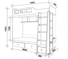Двухъярусная кровать РВ мебель