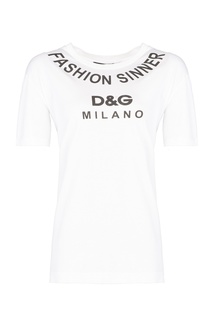 Белая футболка с принтом Dolce & Gabbana