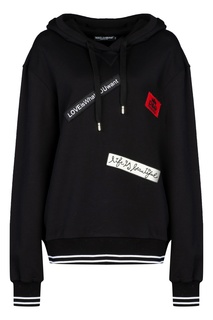 Черное худи с нашивками Dolce & Gabbana