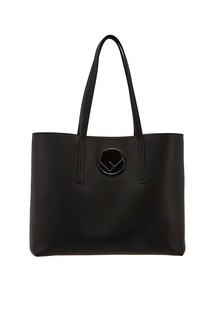 Черная кожаная сумка с логотипом Fendi