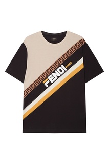 Хлопковая футболка с логотипами Fendi x FILA