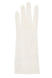Кружевные перчатки цвета слоновой кости Gucci