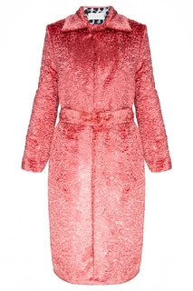 Розовое пальто с поясом Kuraga