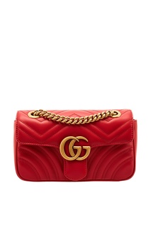Красная кожаная сумка GG Marmont Gucci