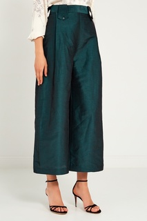Зеленые укороченные брюки Laroom