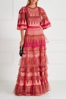 Платье с воланами и вышивкой Valentino