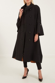 Двубортное черное пальто High