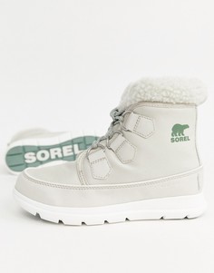 Непромокаемые нейлоновые ботинки с подкладкой из микрофлиса Sorel Explorer Carnival - Белый