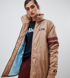 Куртка с логотипом на груди и принтом карты мира на подкладке Ellesse - Коричневый