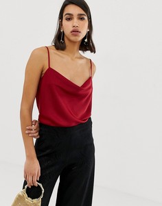 Красный топ на бретельках с драпировкой River island - Красный