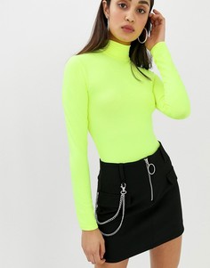Черная мини-юбка с цепочками Bershka - Черный
