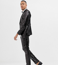 Черные супероблегающие брюки с пайетками Twisted Tailor - Черный