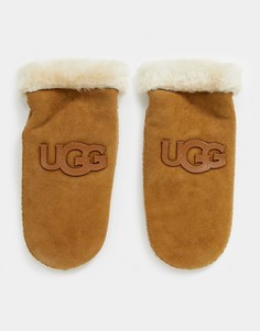 Варежки из овчины с логотипом UGG - Рыжий