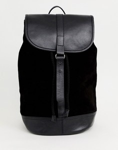 Черный рюкзак из замши и кожи ASOS DESIGN - Черный