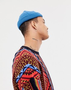 Синяя шапка-бини ASOS DESIGN - Синий