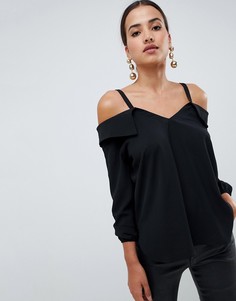 Черная блузка с открытыми плечами AX Paris - Черный