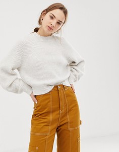 Белый вязаный джемпер Weekday - Белый