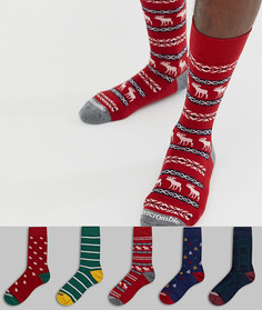 Подарочный набор из 5 пар разноцветных носков Abercrombie & Fitch - Мульти