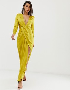 Платье макси с разрезом ASOS EDITION - Зеленый