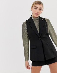 Черный приталенный жилет Miss Selfridge - Черный