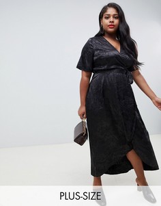 Черное жаккардовое платье New Look Curve - Черный
