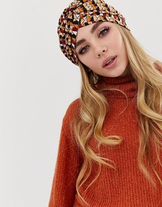 Присборенный тюрбан с геометрическим принтом PrettyLittleThing - Мульти
