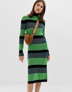 Вязаное платье в полоску Tiger of Sweden Jeans - Зеленый