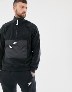 Черный свитшот с короткой молнией Nike 929097-010 - Черный