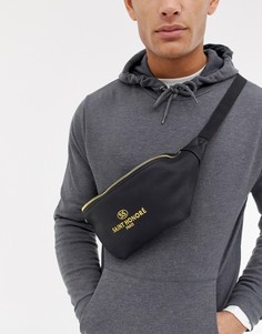 Черная сумка-кошелек на пояс из искусственной кожи с вышивкой ASOS DESIGN - Черный