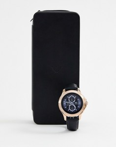 Смарт-часы с кожаным ремешком Emporio Armani ART5012 Alberto - Черный