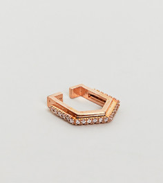 Серьга-кафф шестиугольной формы с покрытием 18-каратным розовым золотом Astrid & Miyu - Золотой