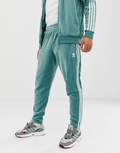 Зеленые велюровые спортивные джоггеры adidas Originals - Зеленый
