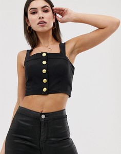 Бралетт с золотистыми пуговицами ASOS DESIGN - Черный