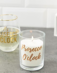 Розово-золотистая свеча с надписью prosecco Candlelight - Розовый