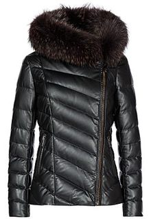 Утепленная куртка из натуральной кожи La Reine Blanche