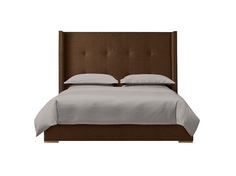 Мягкая кровать greystone 160*200 (myfurnish) коричневый 186.0x130x212 см.
