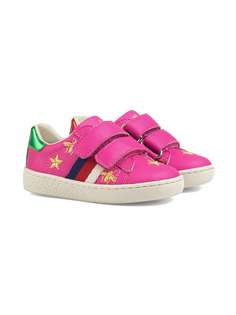 Gucci Kids кожаные кроссовки с пчелами и звездами
